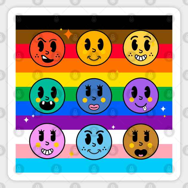 LGBTQ Ally Pride - Smiley Faces Sticker by Obey Yourself Now